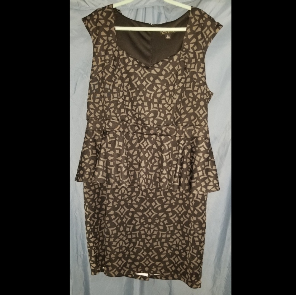 Peplum black and gray dress